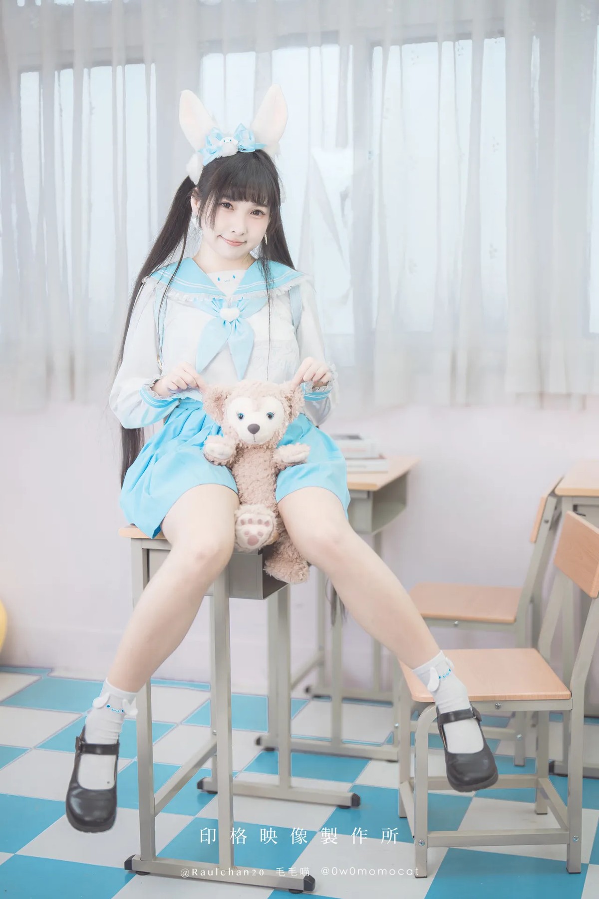 【套圖x11】小丁Ding寫真--爆乳乳釘白絲女僕死庫水[22P]